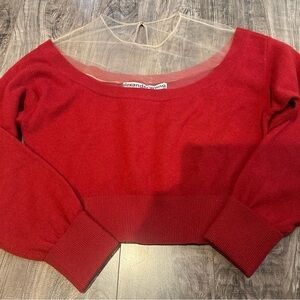 Alexander Wang Small Red Sweater sheer yoke